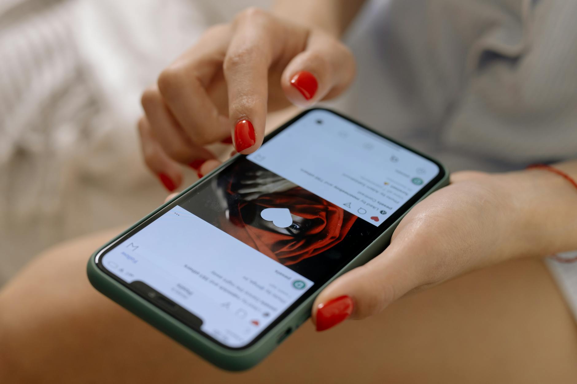 A Woman Browsing on a Smartphone