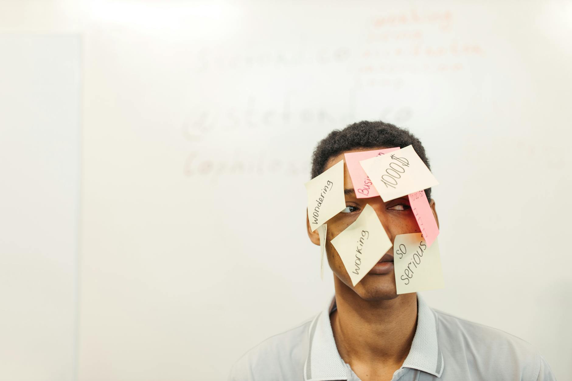 A Conceptual Photo of a Young Man Thinking About Work