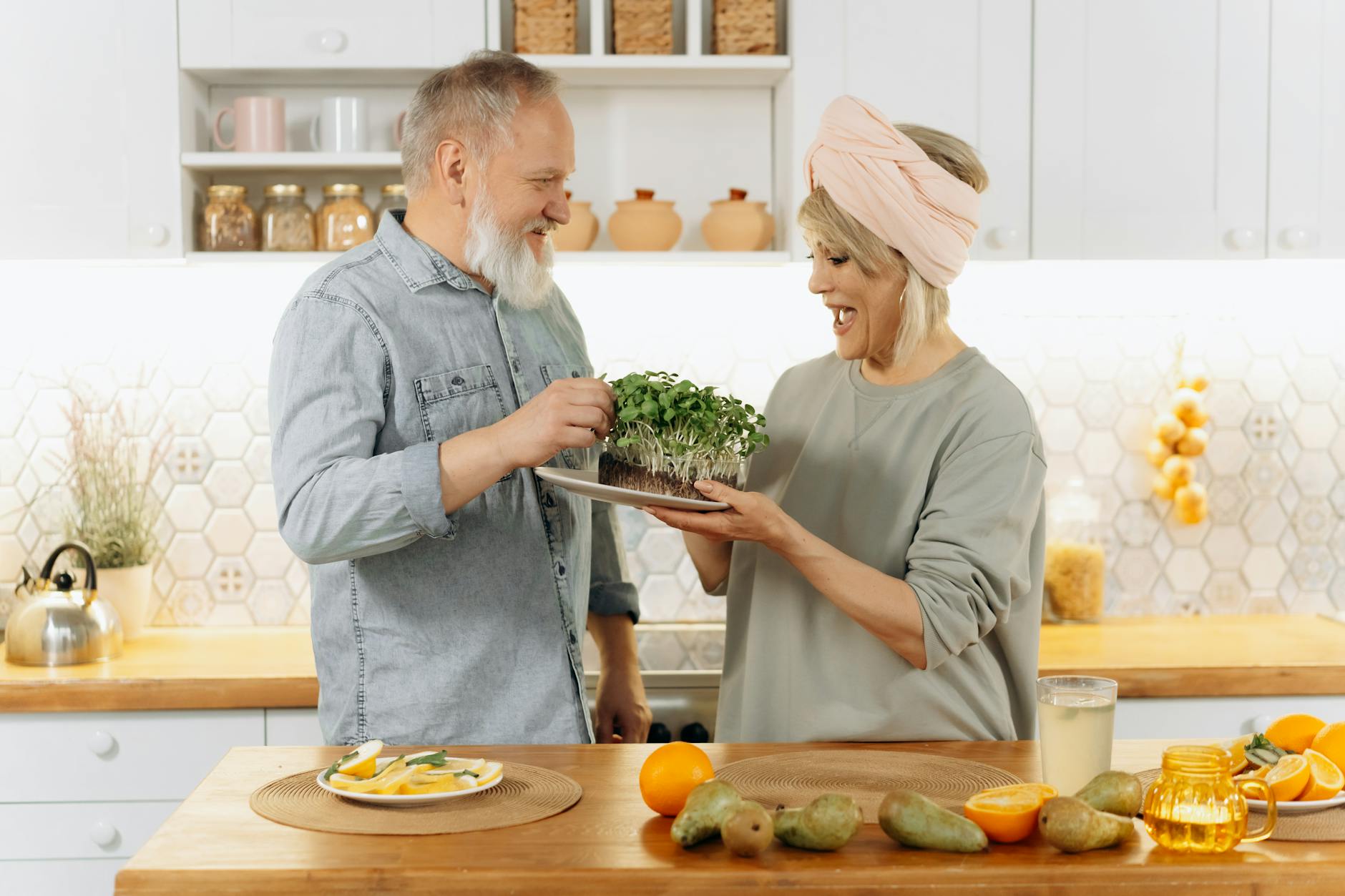 A Woman Showing Plants to her Husband