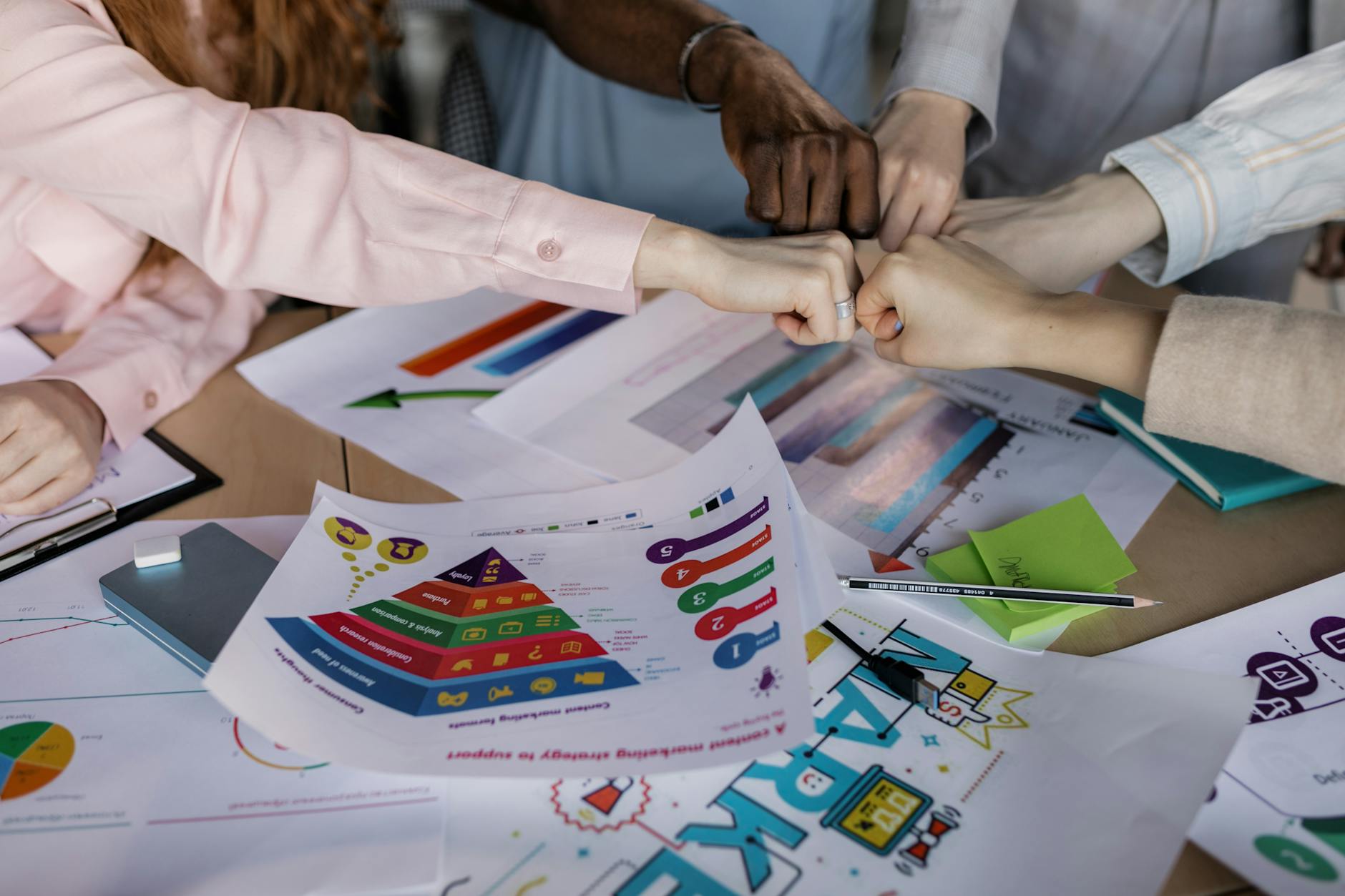 People with Hands Together