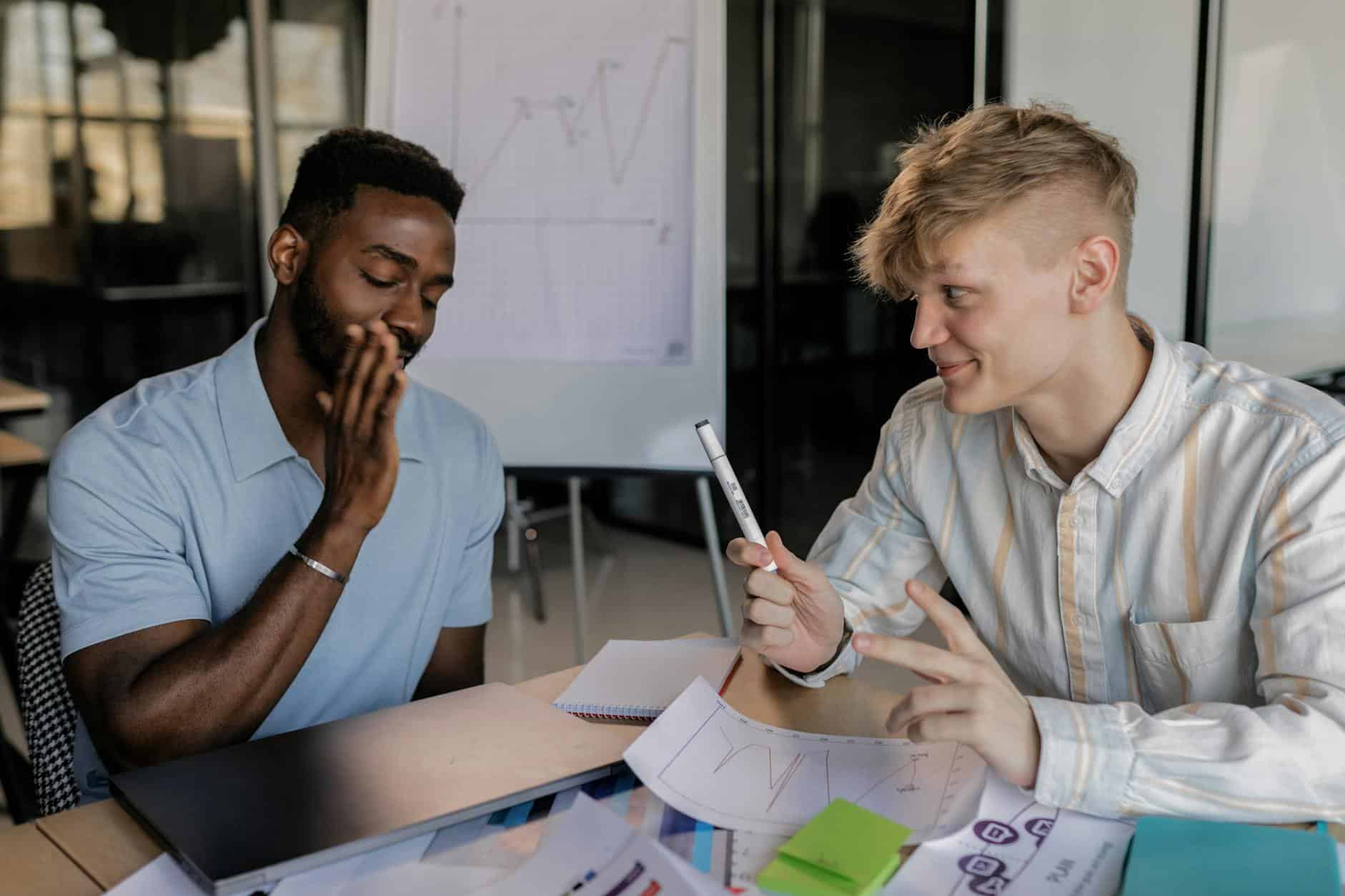 Two Men Study Together