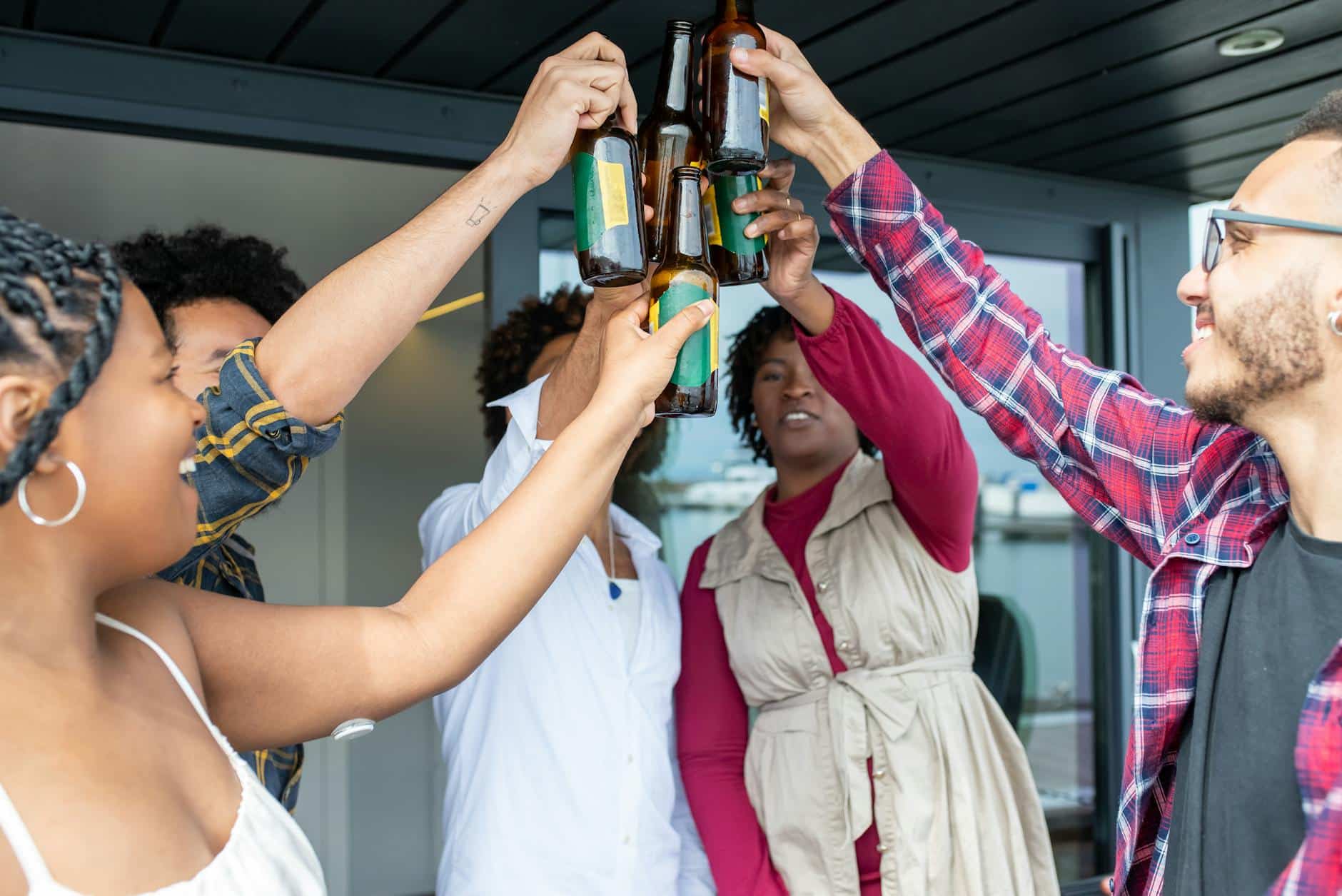 A Group of People Having a Beer Toast