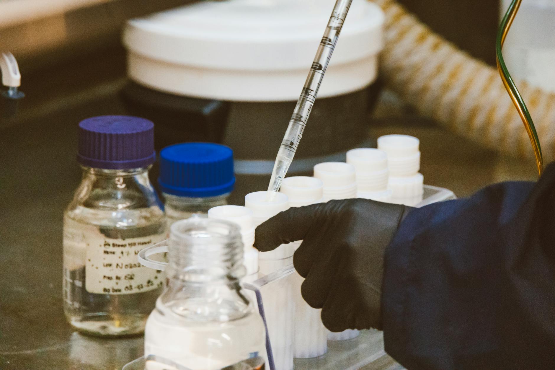 Close up of a Person Working in a Laboratory